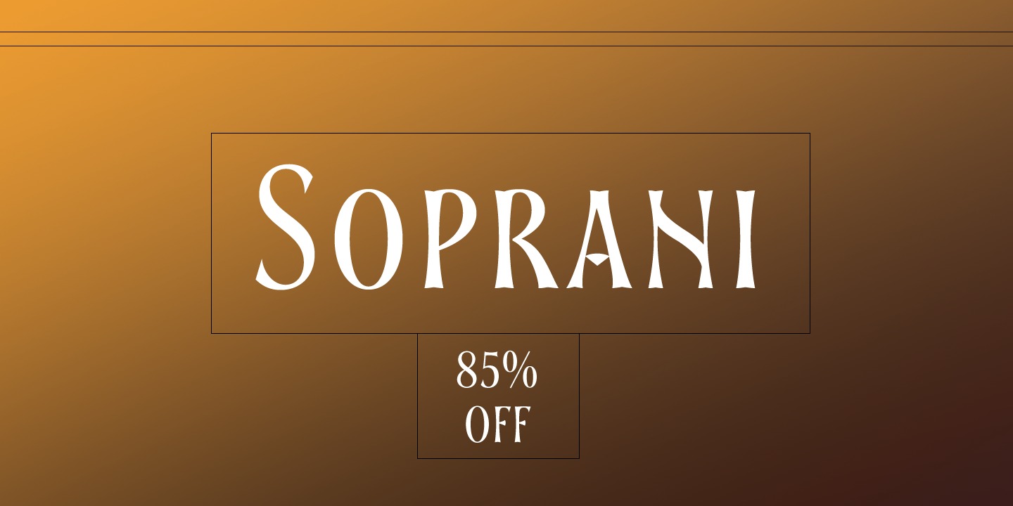 Beispiel einer Soprani Condensed-Schriftart